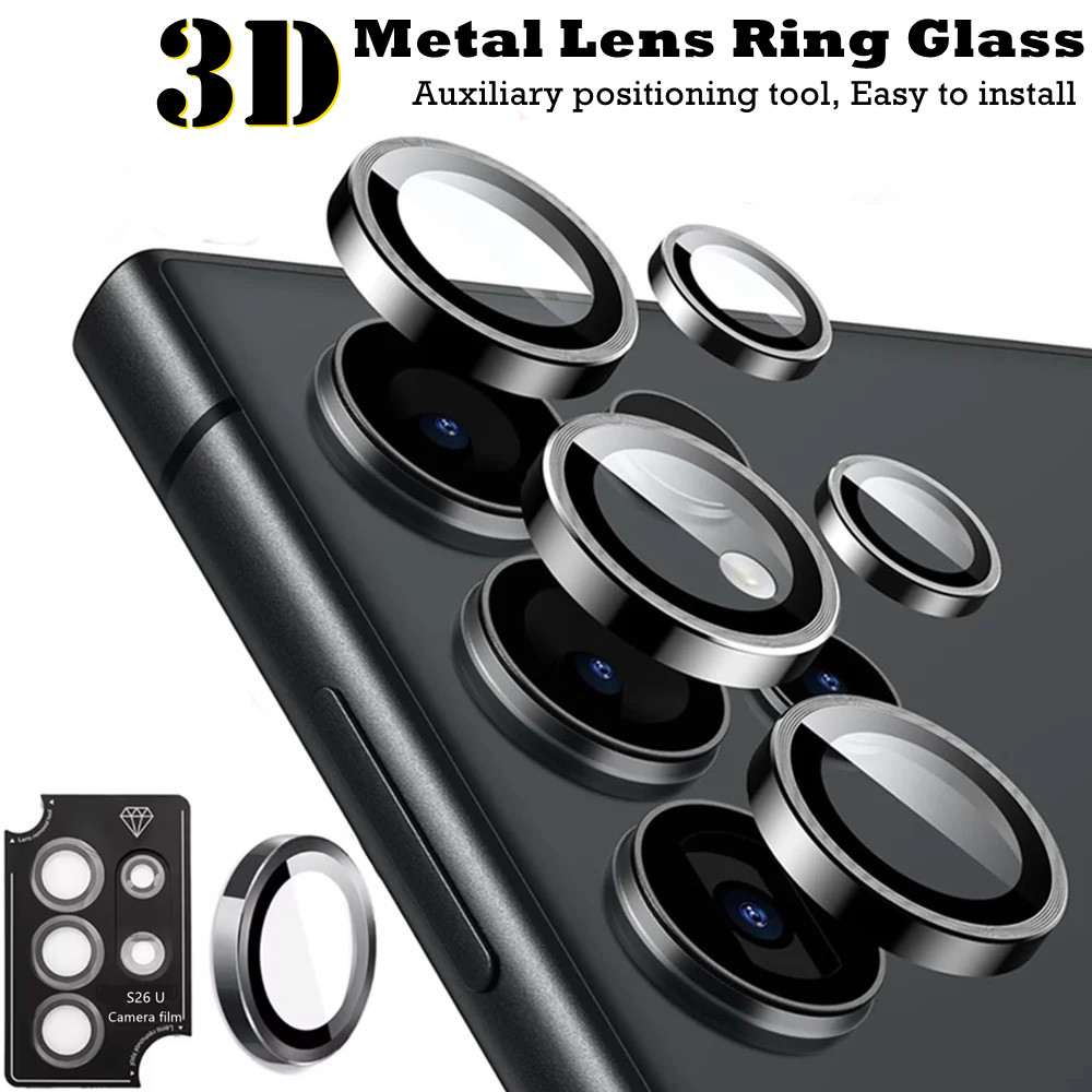 Photography Kit Samsung S26 Ultra - 1 takım metalik parlaklık Lens koruyucu
