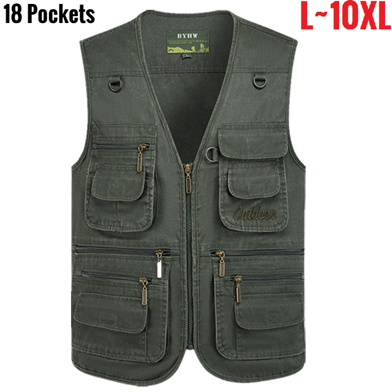 Photography Jacket - Çok Cep erkek Yelek Fermuar Kolsuz