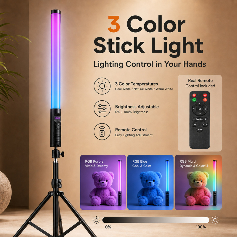 Photography Umbrella Lights - RGB El Tipi Video Işık Çubuğu,