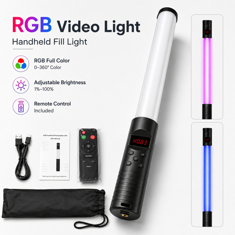 RGB El Tipi Video Işık Çubuğu, - Photography Umbrella Lights incelemesi ve fiyatı