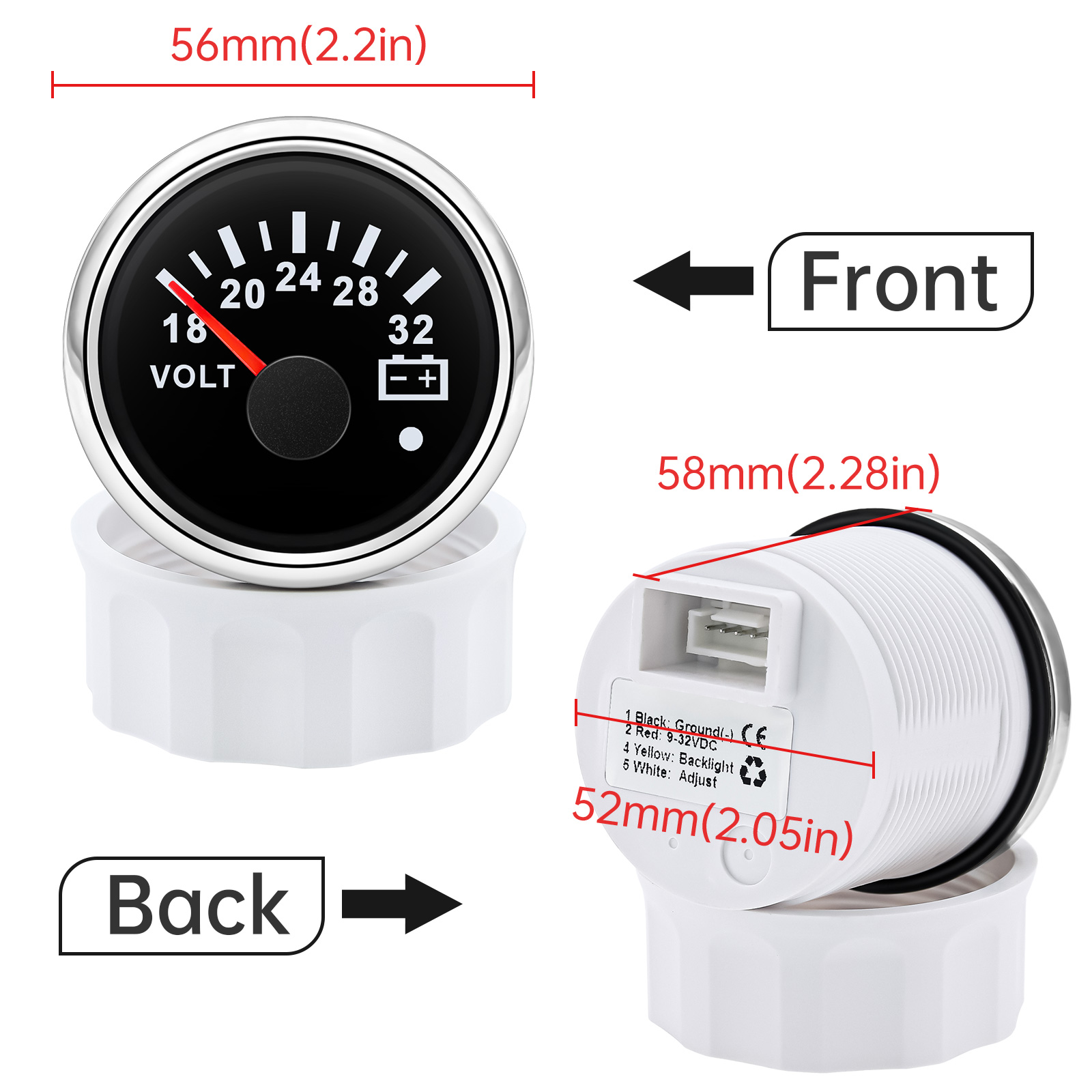 52mm Voltmetre 7 Renk Arka Işı - Light Meter Incident incelemesi ve fiyatı